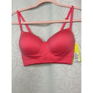 all in motion‎ Womens Light Red Ribbed Seamless Sports Bra XS Adjustable Straps